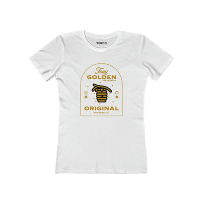 TONY Golden Women's Feminine Cut Classic Boyfriend Tee, featuring the TONY Golden design