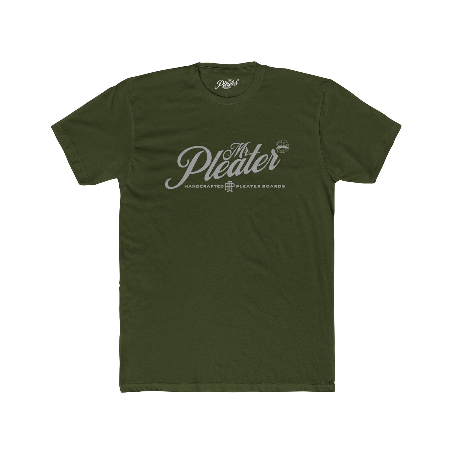 Mr. Pleater By TONY G Men's Cotton Crew Tee, featuring the Mr. Pleater Handcrafted Pleater Board 3 design