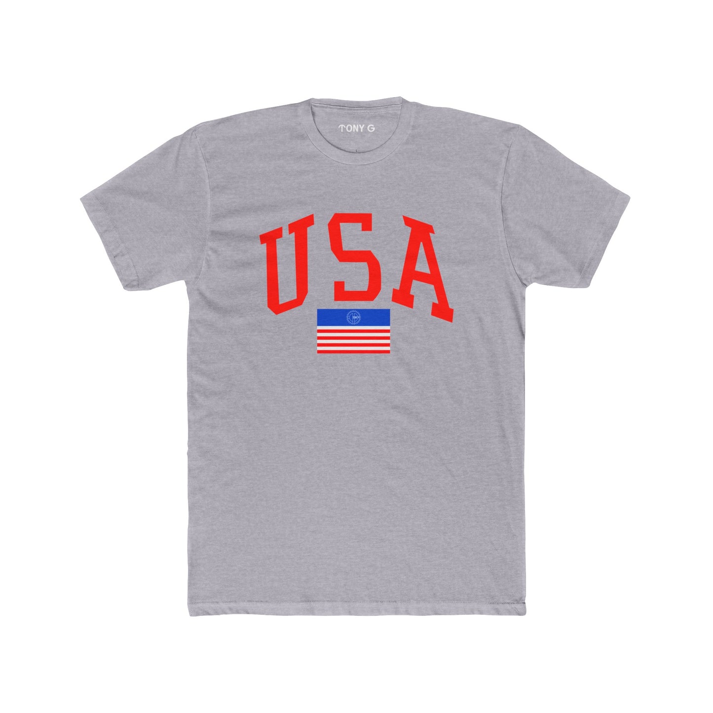 TONY G Men's Cotton Crew Tee, featuring the TONY G USA design