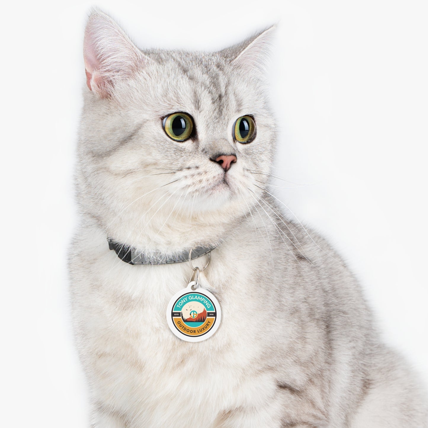 TONY Glamping Pet Tag, featuring the TONY Glamping design