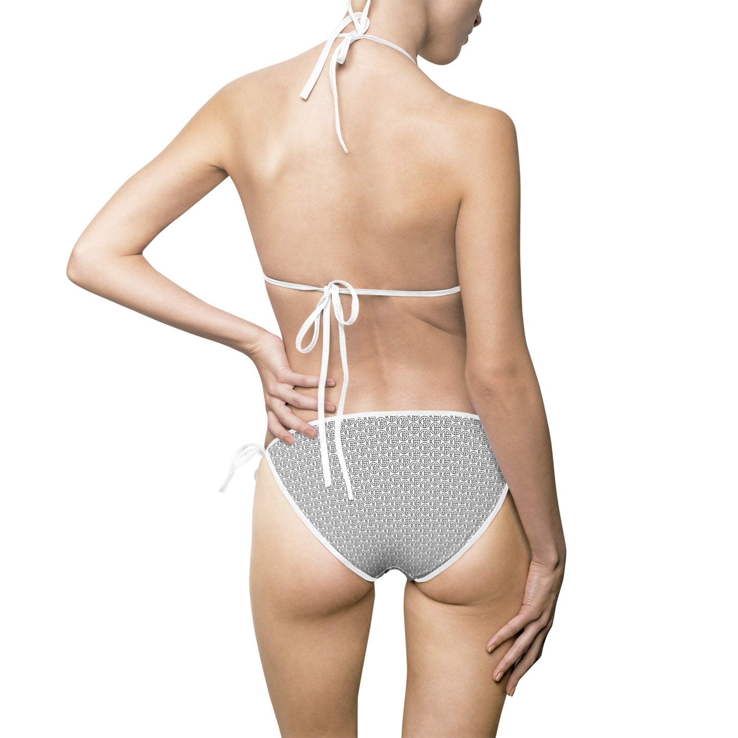 TONY G Women's Bikini Swimsuit, adorned with the TG Logo Outline Monogram Pattern