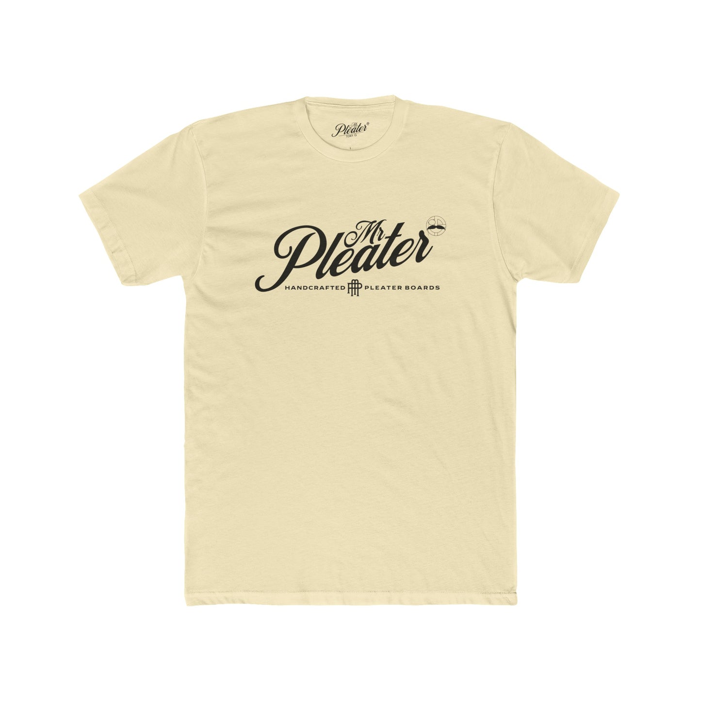 Mr. Pleater By TONY G Men's Cotton Crew Tee, featuring the Mr. Pleater Handcrafted Pleater Board 3 design
