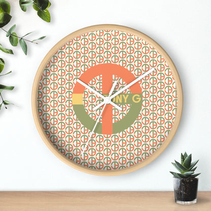 TONY G Wall Clock, featuring the TG Logo Vintage #1 and Monogram Pattern