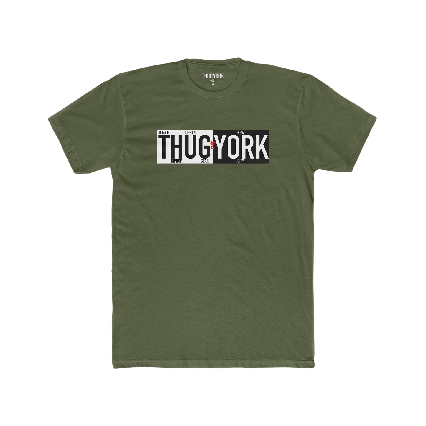 THUG YORK By TONY G Men's Cotton Crew Tee, featuring the THUG YORK Black and White Logo