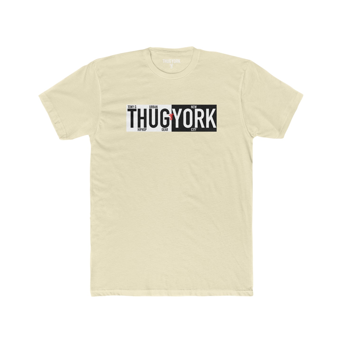 THUG YORK By TONY G Men's Cotton Crew Tee, featuring the THUG YORK Black and White Logo