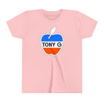 TONY G Youth Short Sleeve Tee, featuring the TONY G Apple design