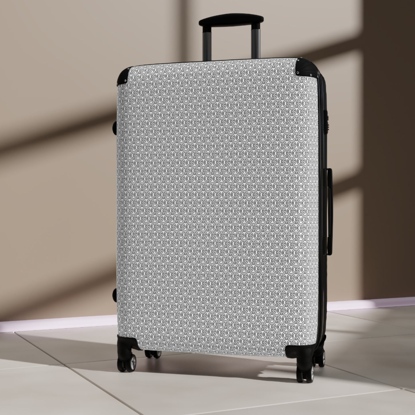 TONY G Suitcase, featuring the TG Logo Outline Monogram Pattern