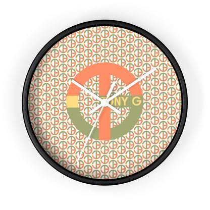 TONY G Wall Clock, featuring the TG Logo Vintage #1 and Monogram Pattern