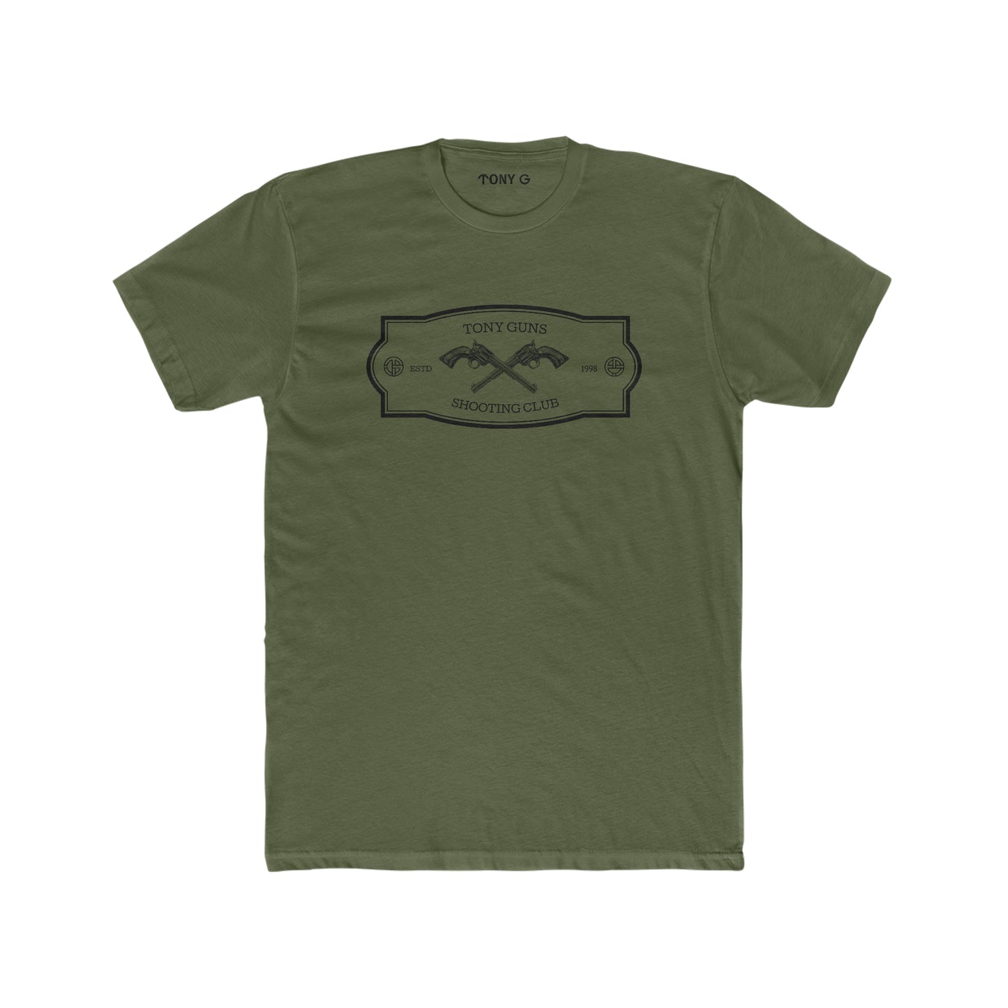 TONY Gun Men's Cotton Crew Tee, featuring the TONY Gun design