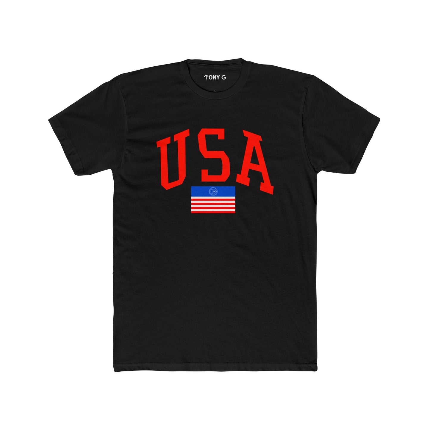 TONY G Men's Cotton Crew Tee, featuring the TONY G USA design