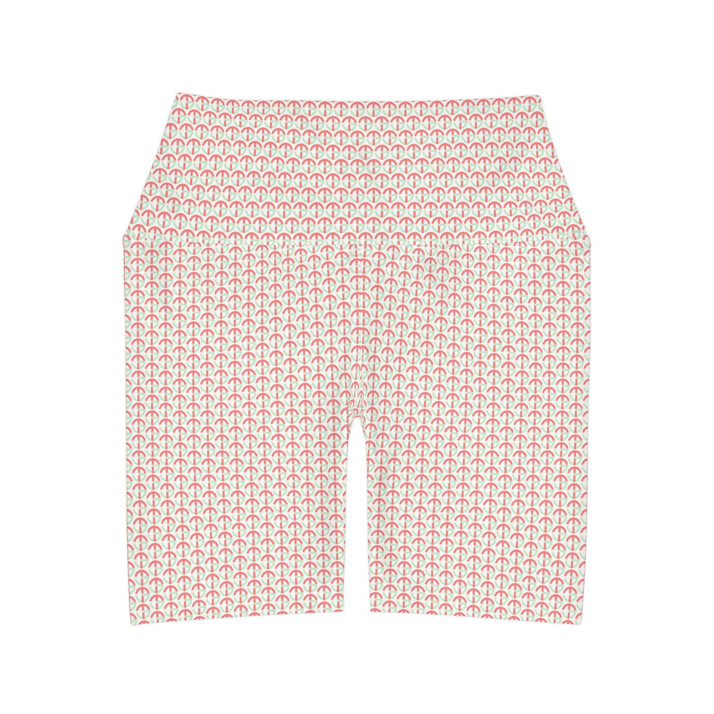TONY G High Waisted Yoga Shorts, adorned with the TG Logo Vintage #4 Monogram Pattern