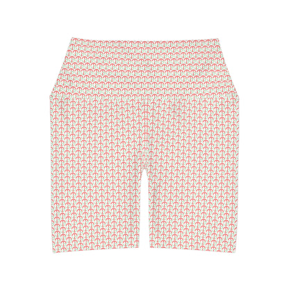 TONY G High Waisted Yoga Shorts, adorned with the TG Logo Vintage #4 Monogram Pattern