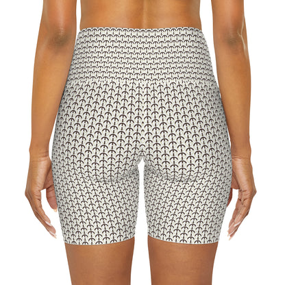 TONY G High Waisted Yoga Shorts, adorned with the TG Logo Vintage #2 Monogram Pattern