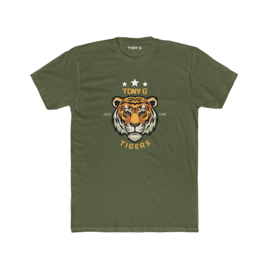 TONY G Men's Cotton Crew Tee, featuring the TONY G Tiger 2 design