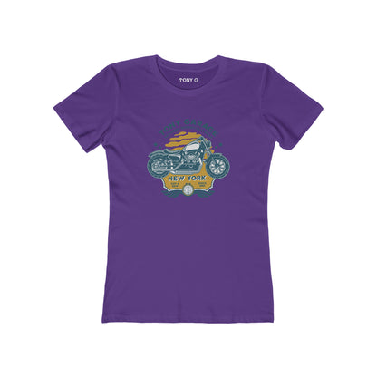 TONY Garage 1 Women's Feminine Cut Classic Boyfriend Tee, featuring the TONY Garage 1 design