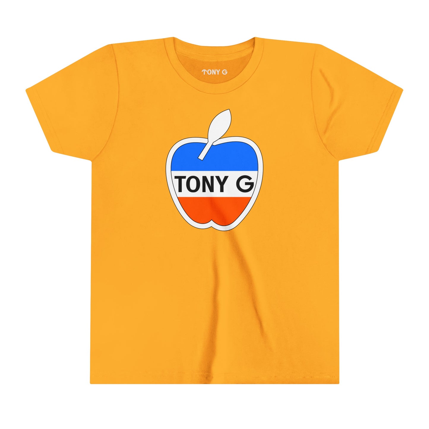 TONY G Youth Short Sleeve Tee, featuring the TONY G Apple design