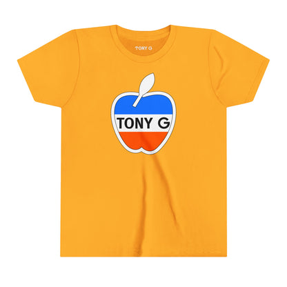 TONY G Youth Short Sleeve Tee, featuring the TONY G Apple design