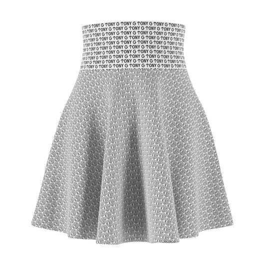 TONY G Women's Skater Skirt, adorned with the TONY G Logo & TG Logo Outline Monogram Pattern