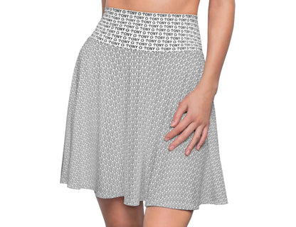 TONY G Women's Skater Skirt, adorned with the TONY G Logo & TG Logo Outline Monogram Pattern