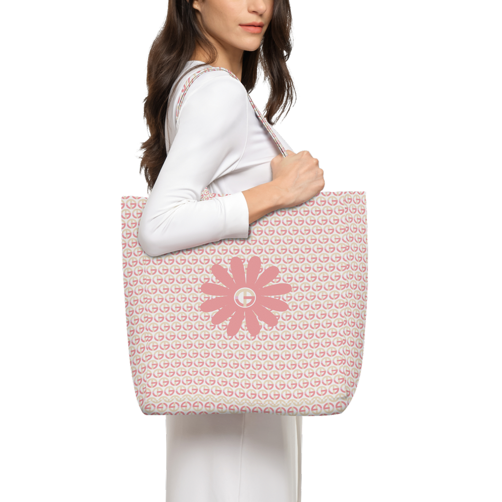 TONY G, TG Logo #11 Monogram Pattern, Large City Tote Bag with an inside pocket.