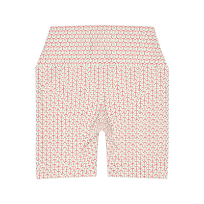 TONY G High Waisted Yoga Shorts, adorned with the TG Logo Vintage #4 Monogram Pattern