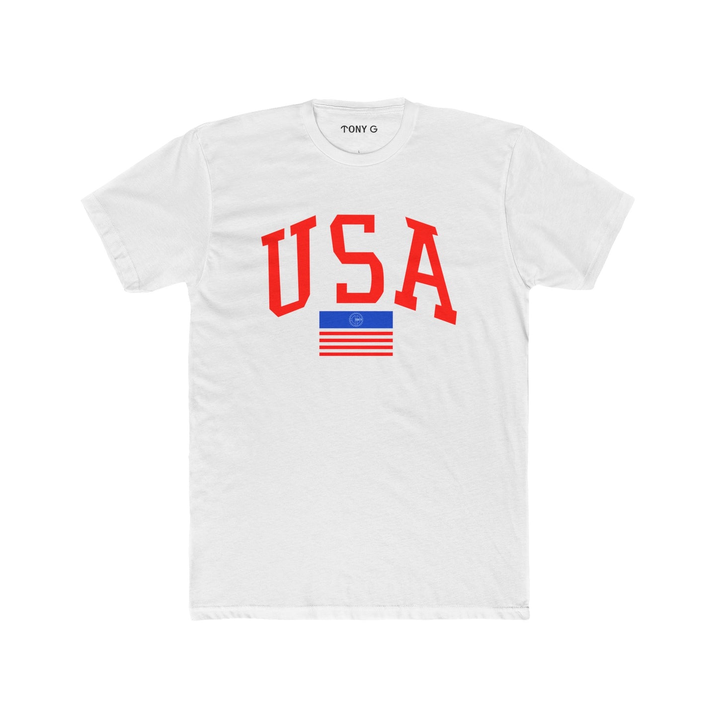 TONY G Men's Cotton Crew Tee, featuring the TONY G USA design