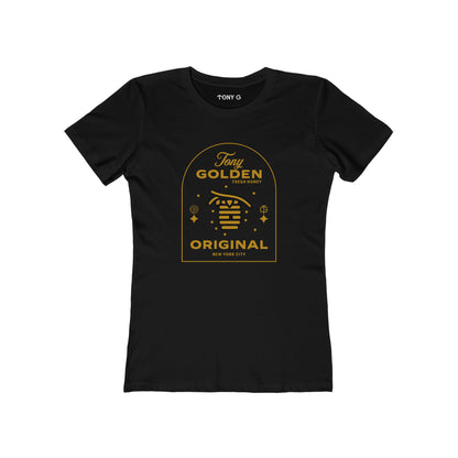 TONY Golden Women's Feminine Cut Classic Boyfriend Tee, featuring the TONY Golden design