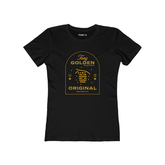 TONY Golden Women's Feminine Cut Classic Boyfriend Tee, featuring the TONY Golden design