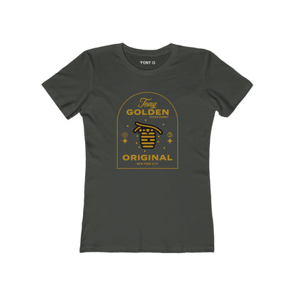 TONY Golden Women's Feminine Cut Classic Boyfriend Tee, featuring the TONY Golden design