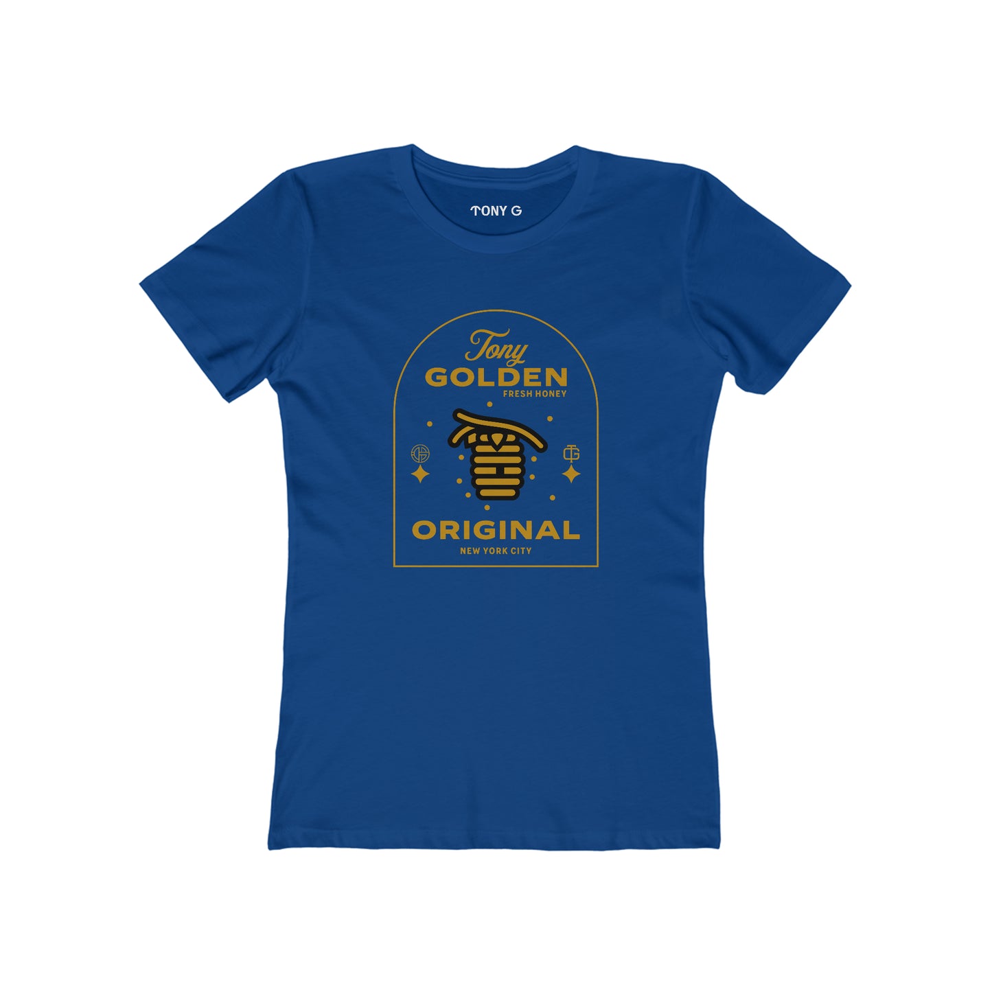 TONY Golden Women's Feminine Cut Classic Boyfriend Tee, featuring the TONY Golden design