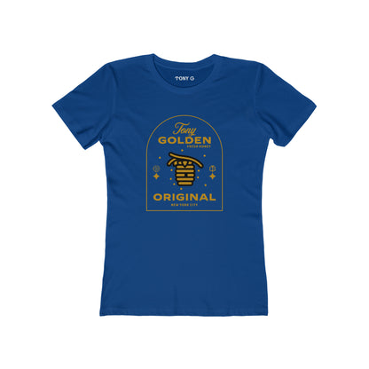 TONY Golden Women's Feminine Cut Classic Boyfriend Tee, featuring the TONY Golden design
