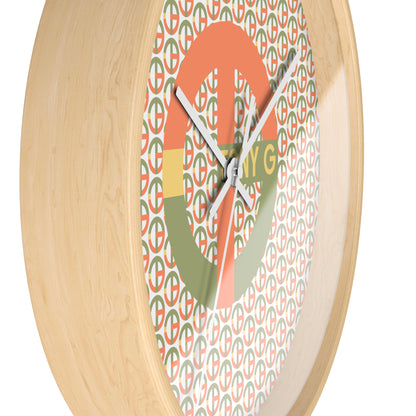 TONY G Wall Clock, featuring the TG Logo Vintage #1 and Monogram Pattern