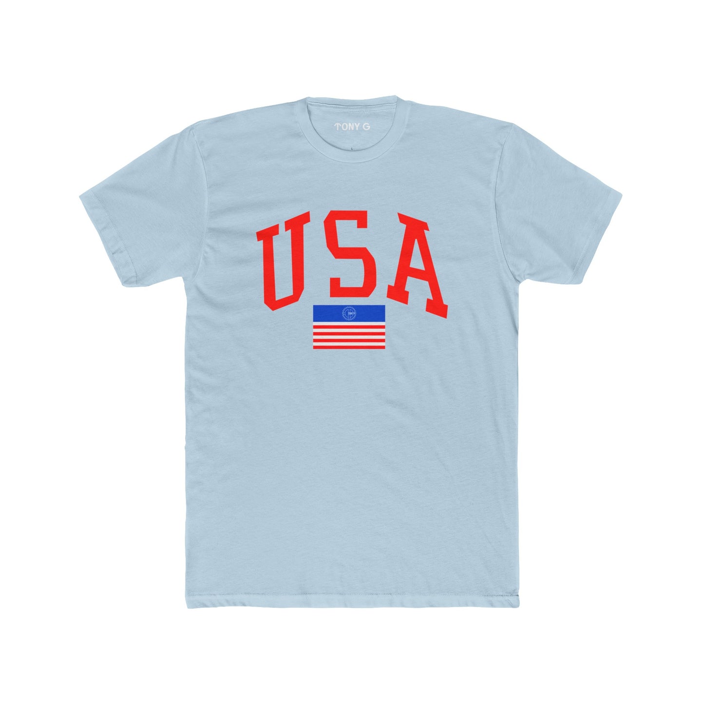 TONY G Men's Cotton Crew Tee, featuring the TONY G USA design