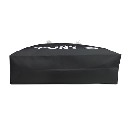 TONY G Weekender Bag Black, adorned with TONY G Logo & TG Logo Outline