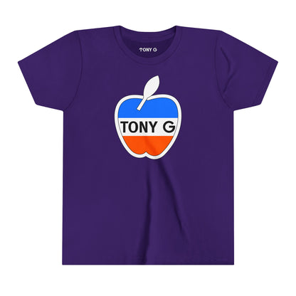 TONY G Youth Short Sleeve Tee, featuring the TONY G Apple design