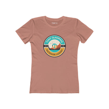 TONY Glamping Women's Feminine Cut Classic Boyfriend Tee, featuring the TONY Glamping design