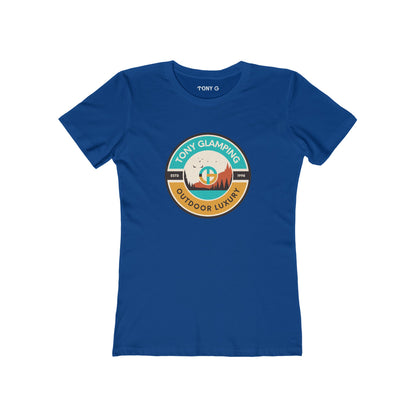 TONY Glamping Women's Feminine Cut Classic Boyfriend Tee, featuring the TONY Glamping design