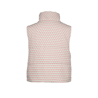TONY G Women's Puffer Vest, adorned with the TG Logo #4 Monogram Pattern