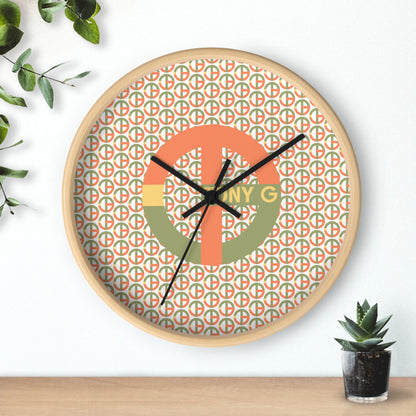 TONY G Wall Clock, featuring the TG Logo Vintage #1 and Monogram Pattern