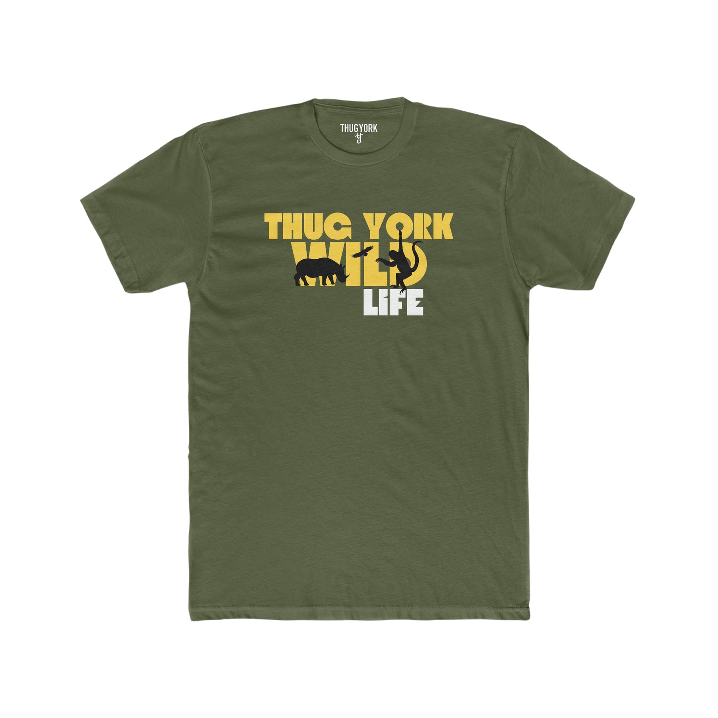 THUG YORK By TONY G Men's Cotton Crew Tee, featuring the Wild Life design