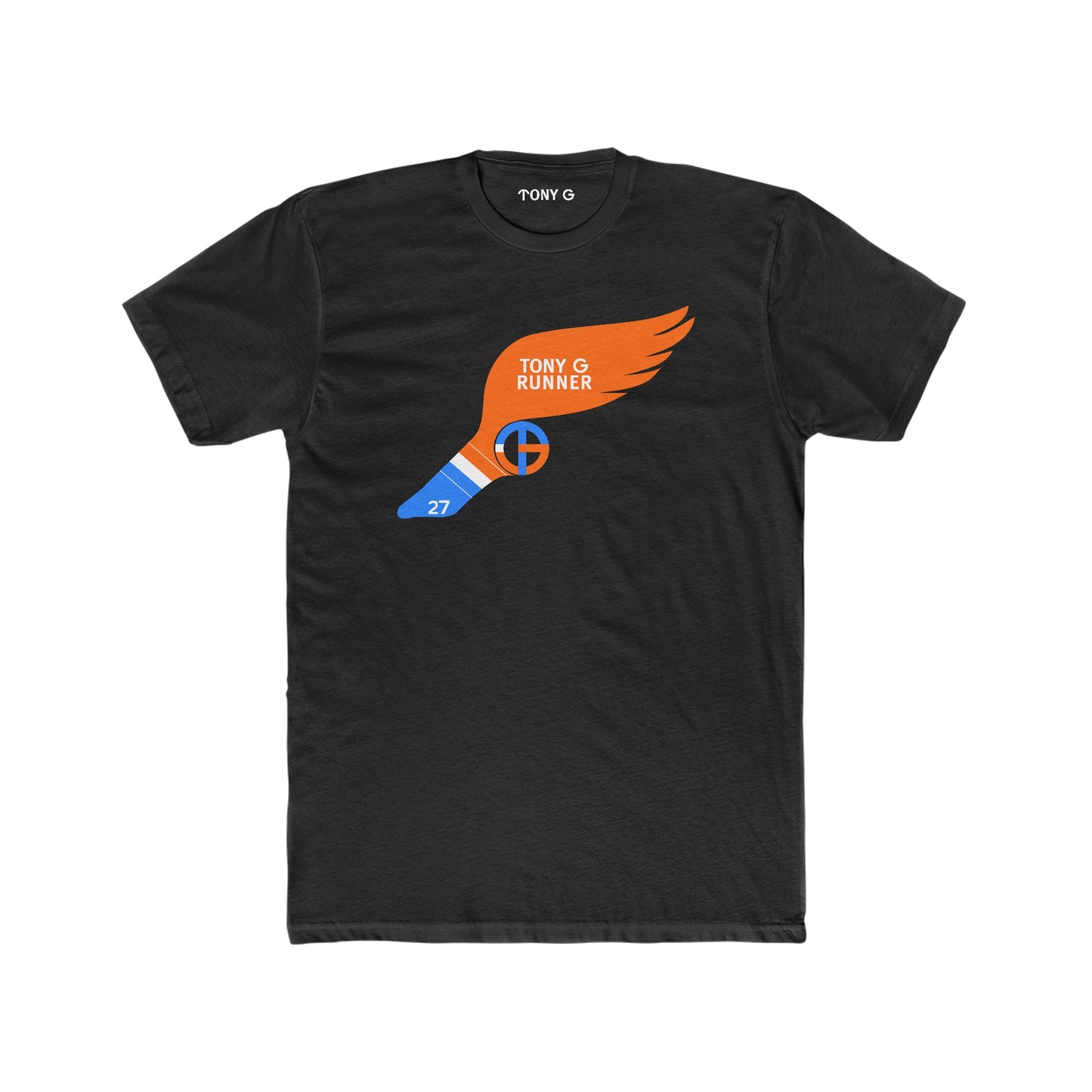 TONY G Men's Cotton Crew Tee, featuring the TONY G Runner design