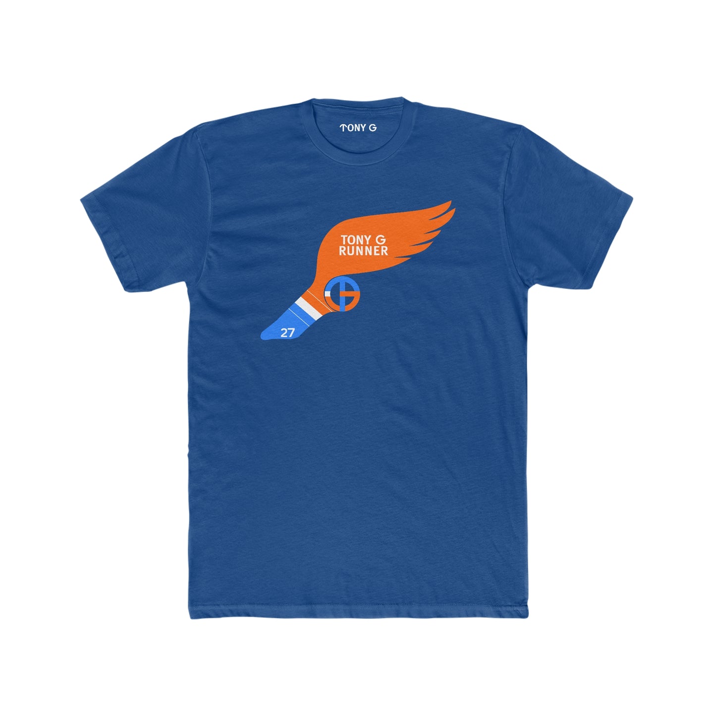 TONY G Men's Cotton Crew Tee, featuring the TONY G Runner design