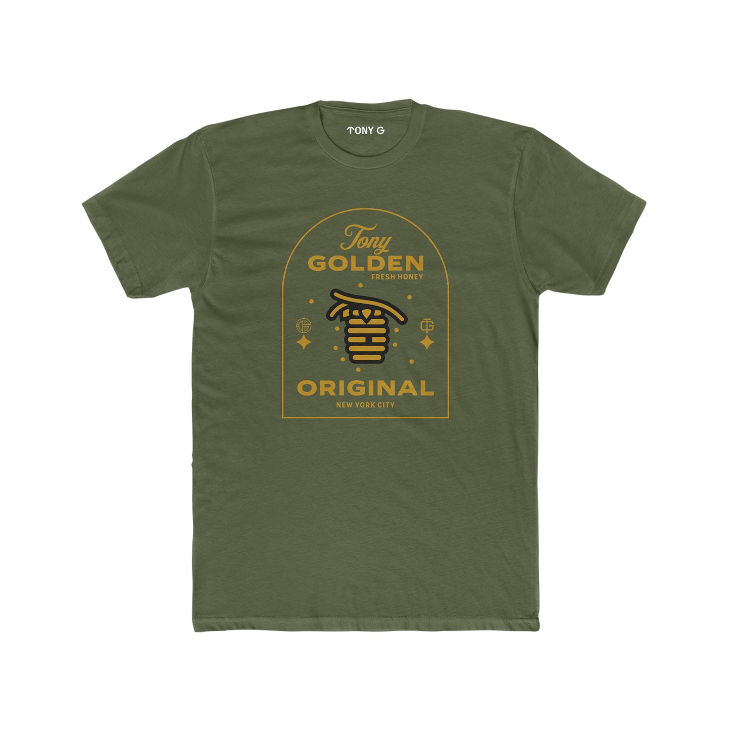 TONY Golden Men's Cotton Crew Tee, featuring the TONY Golden design