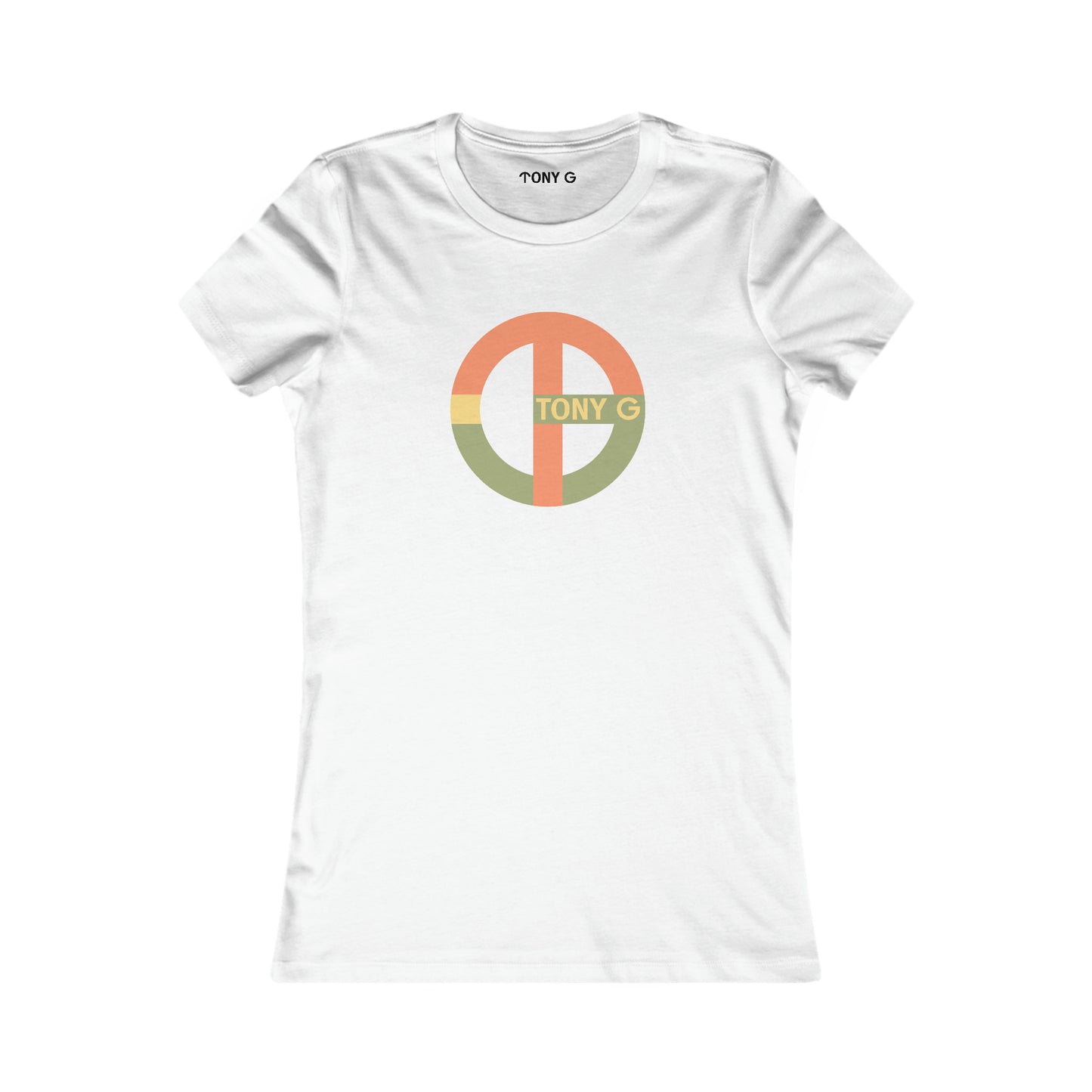 TONY G Women's Favorite Tee, adorned with the TG Logo Vintage #1 Monogram