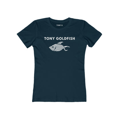 TONY Goldfish Women's Feminine Cut Classic Boyfriend Tee, featuring the TONY Goldfish designs