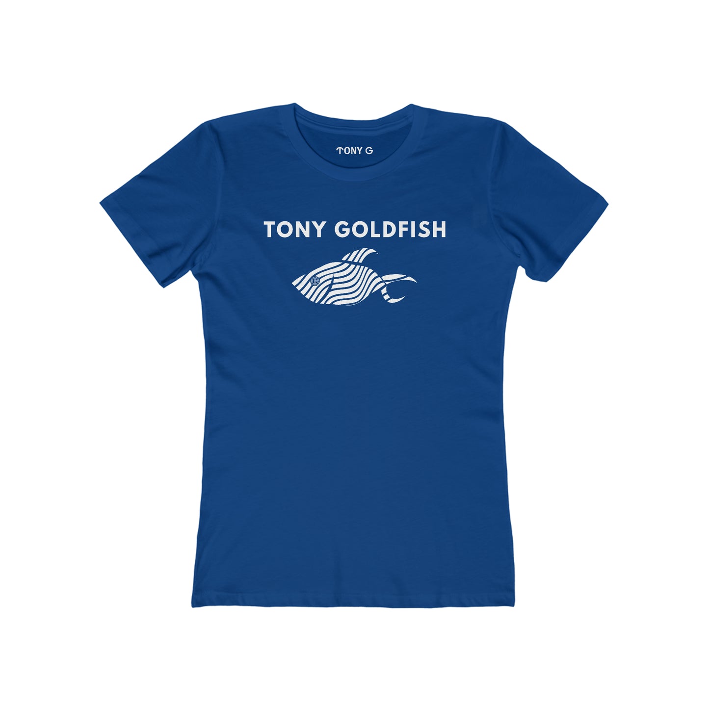 TONY Goldfish Women's Feminine Cut Classic Boyfriend Tee, featuring the TONY Goldfish designs