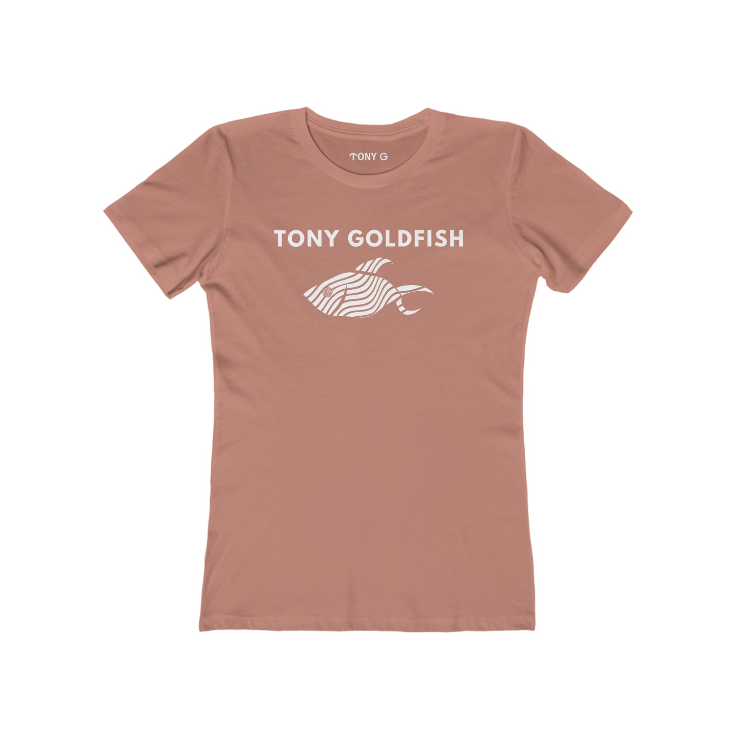 TONY Goldfish Women's Feminine Cut Classic Boyfriend Tee, featuring the TONY Goldfish designs