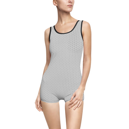 TONY G Women's Vintage Swimsuit, adorned with the TG Logo Outline Monogram Pattern