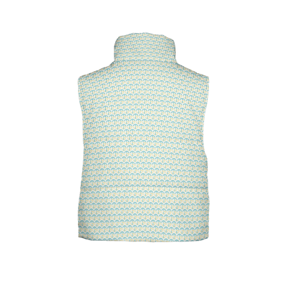 TONY G Women's Puffer Vest, adorned with the TG Logo #3 Monogram Pattern