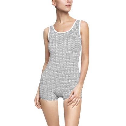 TONY G Women's Vintage Swimsuit, adorned with the TG Logo Outline Monogram Pattern